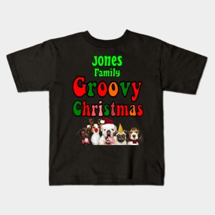 Family Christmas - Groovy Christmas JONES family, family christmas t shirt, family pjama t shirt Kids T-Shirt